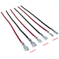10pcs 2 84 86 3mm crimp terminal splice female spade connector splice with red black wire 20cm