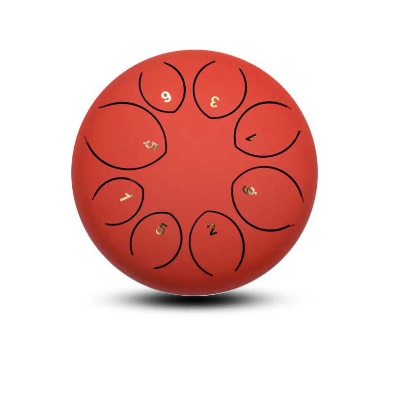 Red Handpan 5.5 Inch 8 Tone Steel Tongue Professional Percussion Drum Instrument With Drum for Kids Adult Percussion Instruments - Цвет: Red