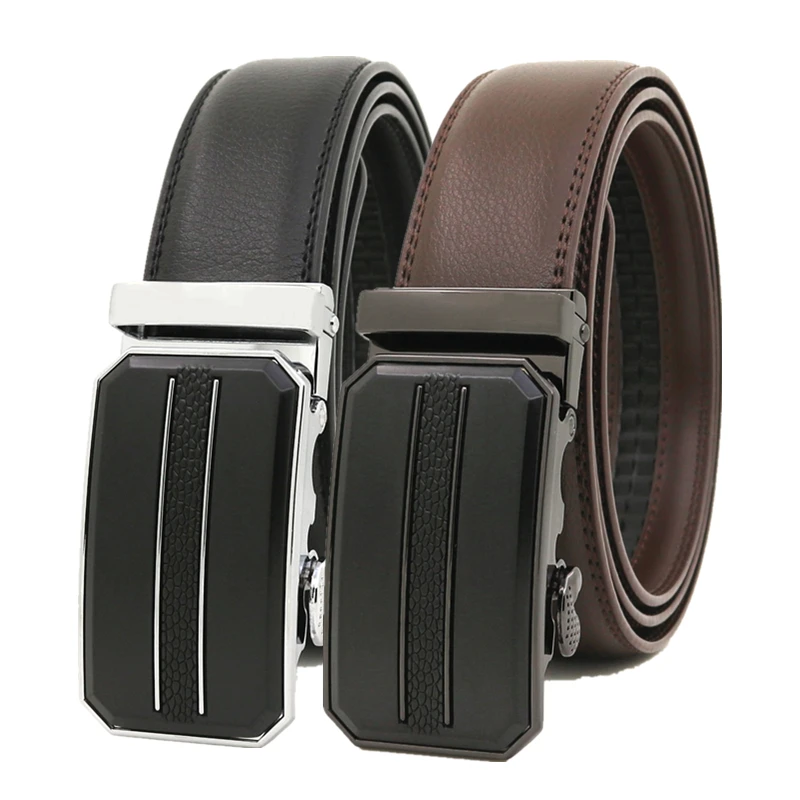 

LannyQveen Men's Automatic Buckle Belt PU Leather Belts For Men Fashion Male Ratchet Belts wholesale free shipping