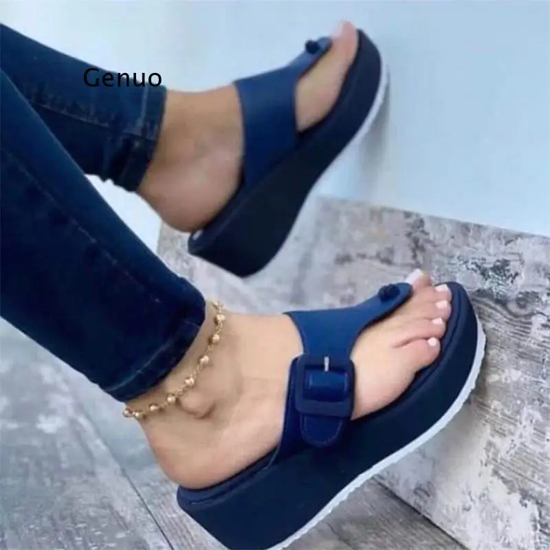 

Women Platform Sandals Mid-Heel Summer Shoes Female Fashion Open Toes Beach Sandals Women Leisure Large Size Sheos