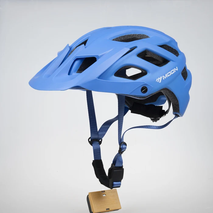 BLUE MOON все-terrai MTB Велоспорт шлем велосипедный шлем для пересеченной и горной местности дорожный мотоцикл шлем с визером безопасность в горах велосипед Кепки M/L - Цвет: BLUE