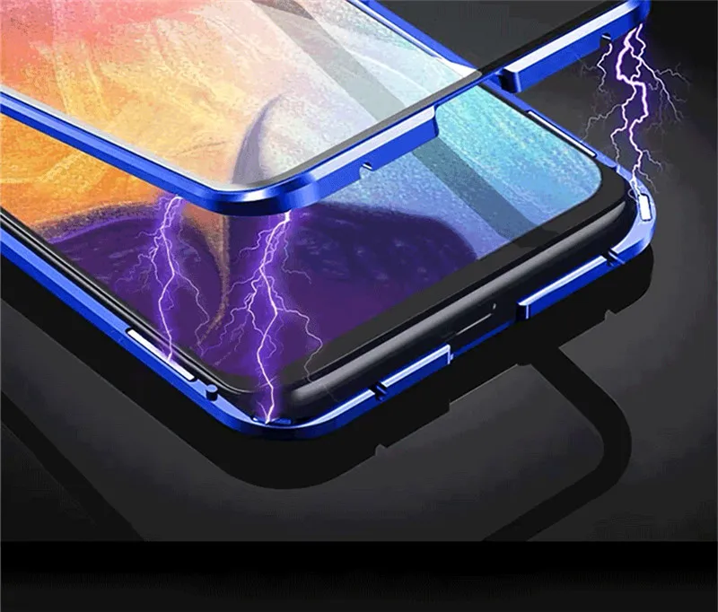 Магнитный чехол для Samsung Galaxy A9 2018 со встроенным стеклом магнитный адсорбционный