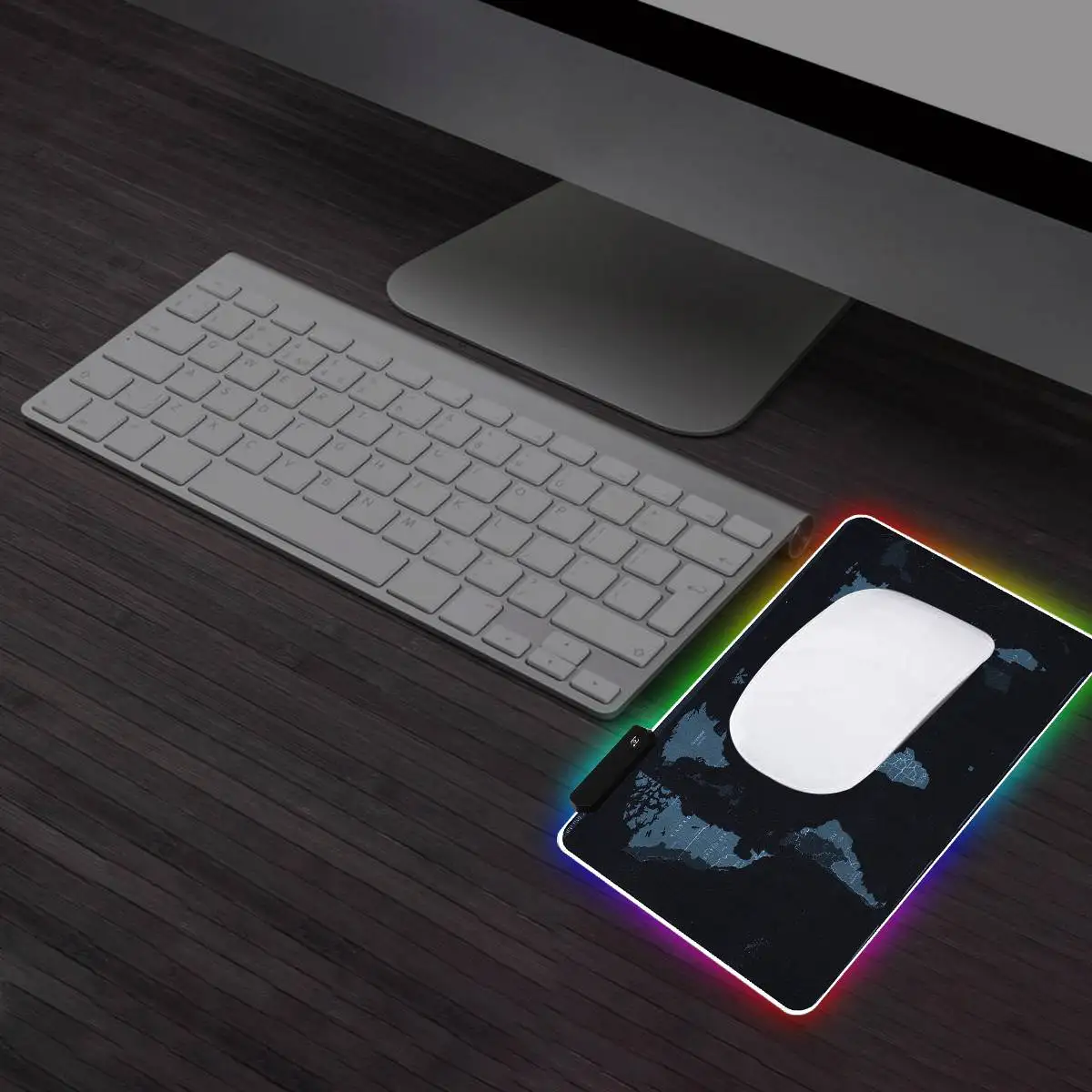 RGB игровой коврик для мыши геймерский компьютерный светодиодный usb-коврик с большой картой мира коврик для мыши цветной нескользящий Настольный коврик для мыши