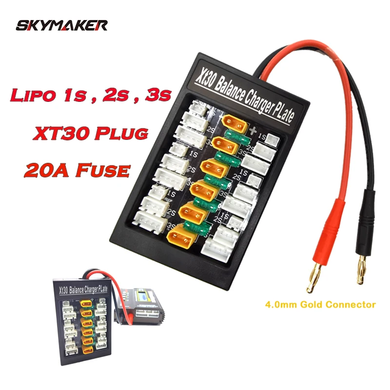 Аккумуляторная батарея Lipo 1S 2S 3S 20A XT30 параллельная зарядная плата с золотым
