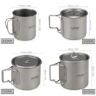 Набор легких титановых столовых приборов Lixada, ложка Складная ложка-вилка, чашка для воды, кружка, посуда для улицы, обед для путешествий, кемпинга