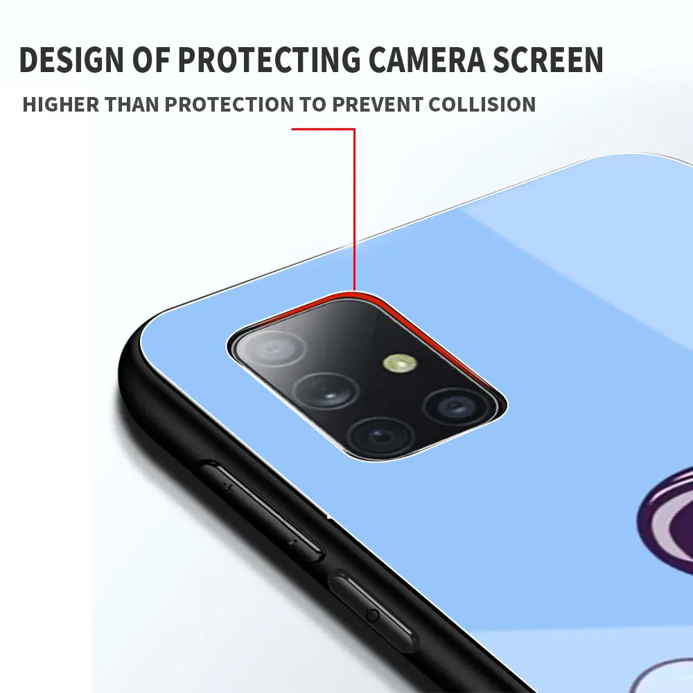 

Cartoon Astronaut Cute Phone Case for Samsung Galaxy A51 A71 A50 A70 A21s A31 A10 A41 A20e A30 A11 A40 Tempered Glass Cover