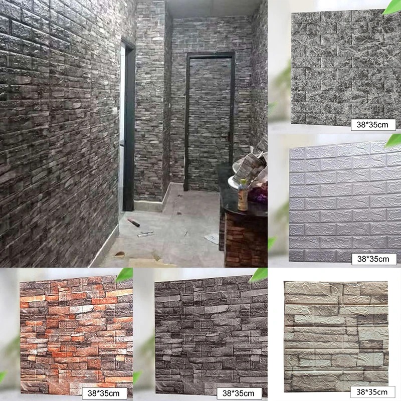 

Home decoration 3D living room TV background foam brick pattern wallpaper self-adhesive PE cotton wall sticker