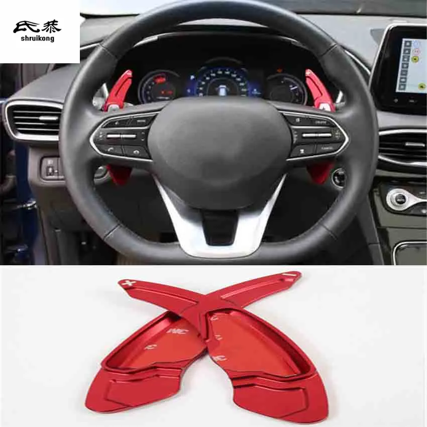 2PCS/Lot for 2019 Hyundai SantaFe IX45 Car Accessories Steering Wheel Shift Paddle Shifter Extension