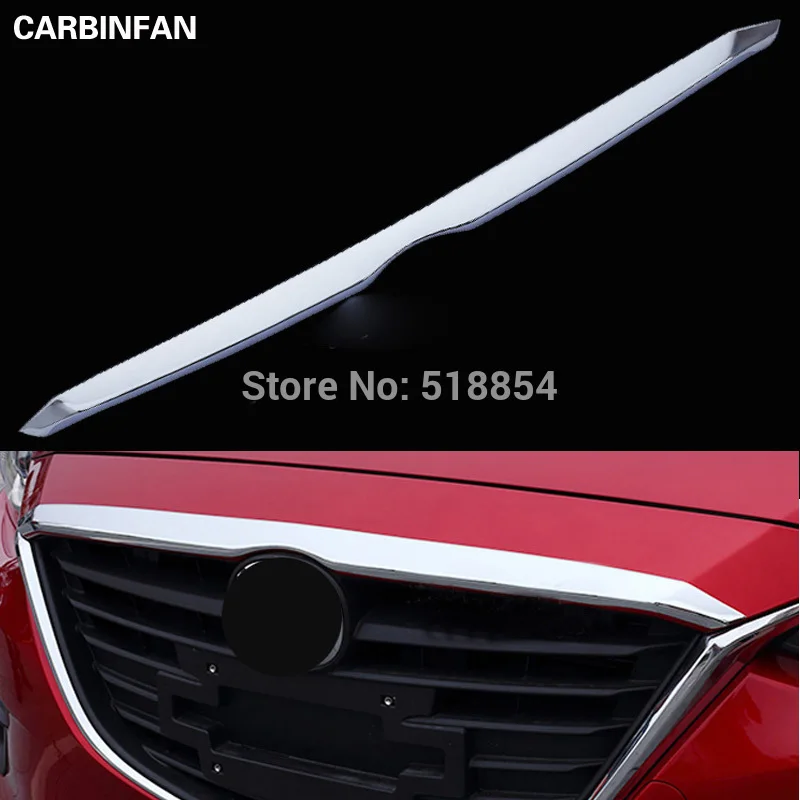 ACCESSORIES FIT FOR 2014 2015 2016 MAZDA 3 CHROME FRONT HOOD COVER TRIM MOLDING GRILLE BONNET GARNISH GRILL STRIP BAR | Автомобили и