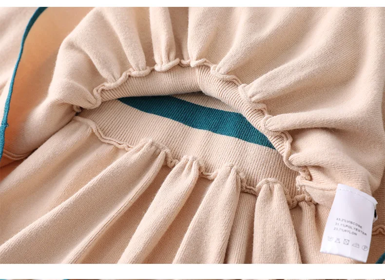 

2020 autumn new skirt suit women's ruffled sweater casual fashion all-match loose one-step skirt solid color two-piece suit