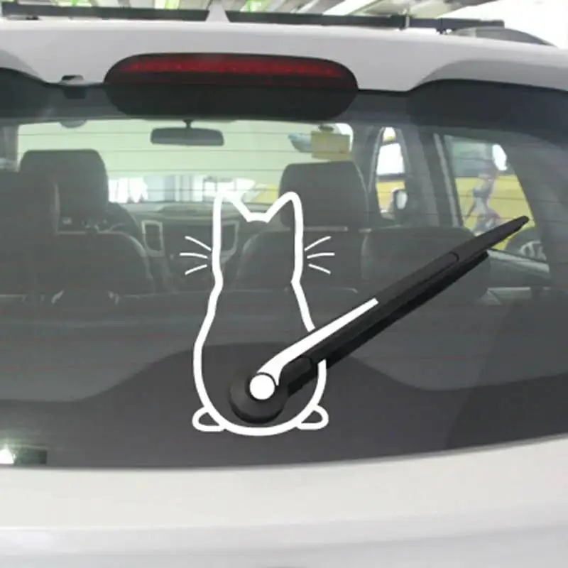 

2020 Funny Cat Car Sticker Car Body Window Rear Glass Auto Decoration Car Styling Stickers Decals Cat Shaking Tail Design