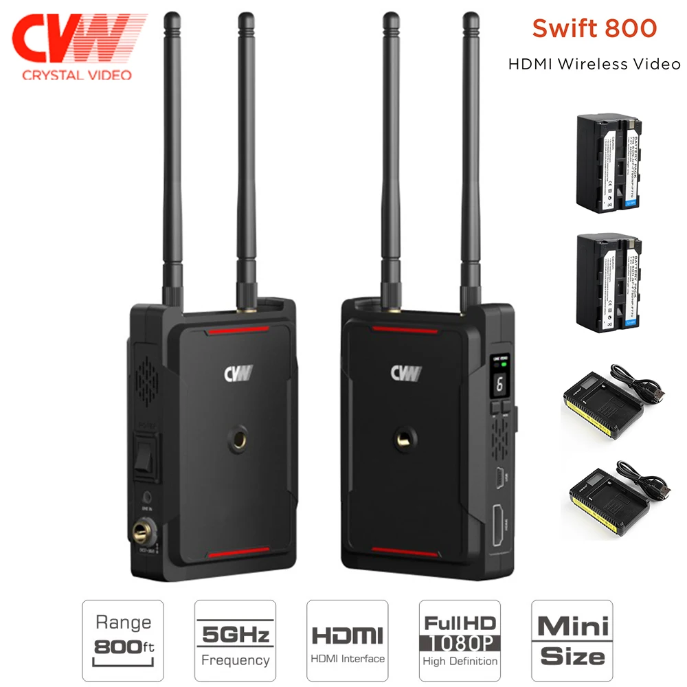 CVW SWIFT 800 800ft Беспроводная система передачи видео с батареей HDMI HD передатчик