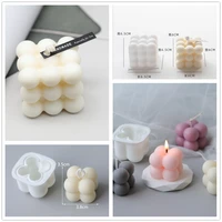 3d bubble cube silicone candles mould diy soy wax aromatherapy plaster pastry mold hand made baking chocolate dessert cake mould