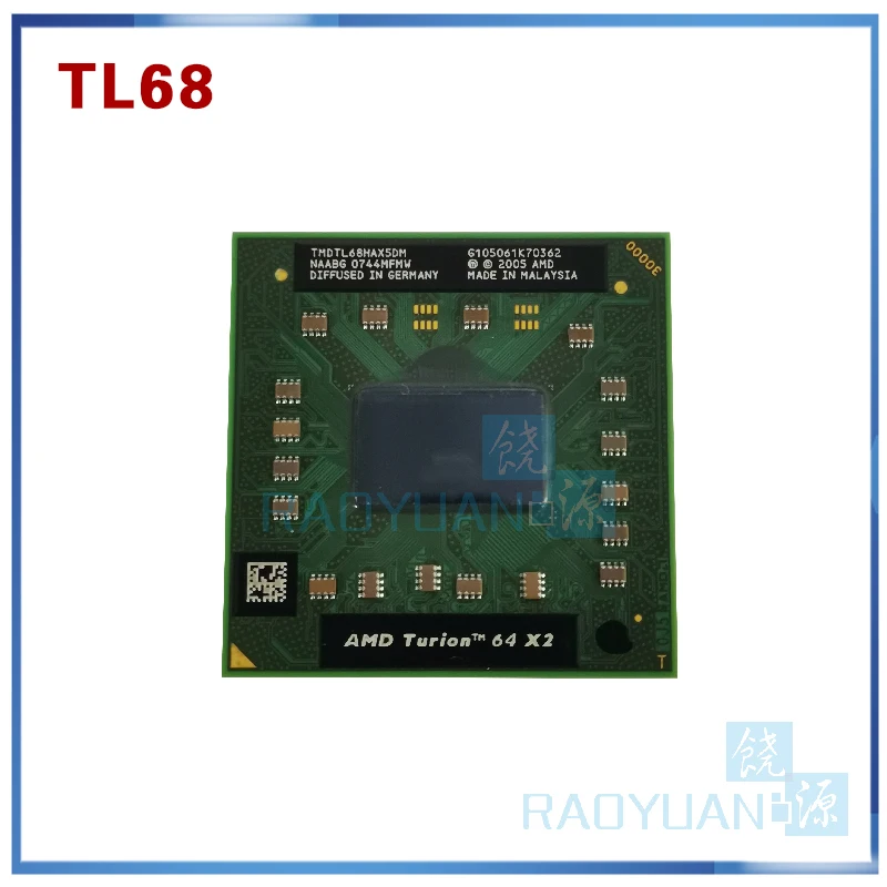 AMD Turion 64X2 TL68 TL 68 cpu мобильный двухъядерный 2,4G 35W TL-68-TMDTL68HAX5DM разъем S1(S1G1