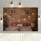 Рождественский фон Avezano для фотосъемки с изображением деревянной стены с блестсветильник для детской портретной семейной фотосъемки