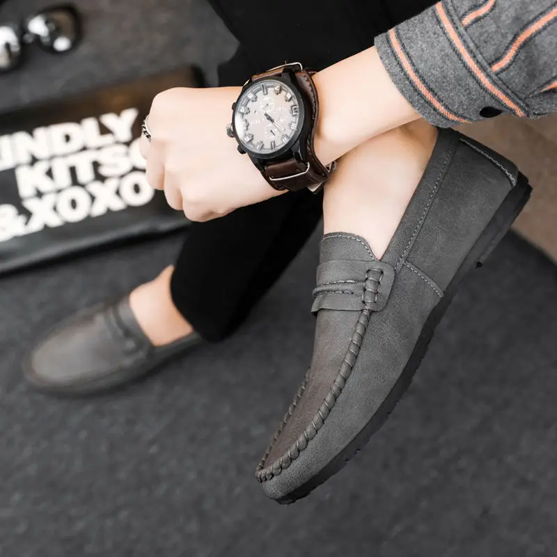 

Men's Shoes 2021summer New Simple Driving Shoes High-End Loafers Casual Pea Shoes Leather Shoes
