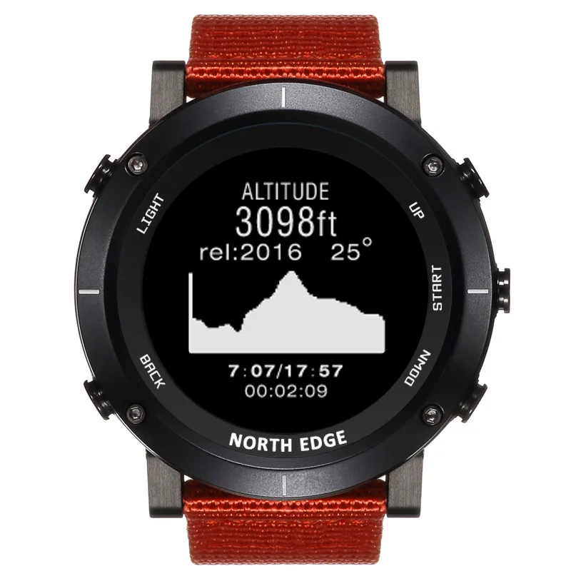 Мужские умные часы NORTH EDGE спортивные водонепроницаемые на открытом воздухе 50 м GPS
