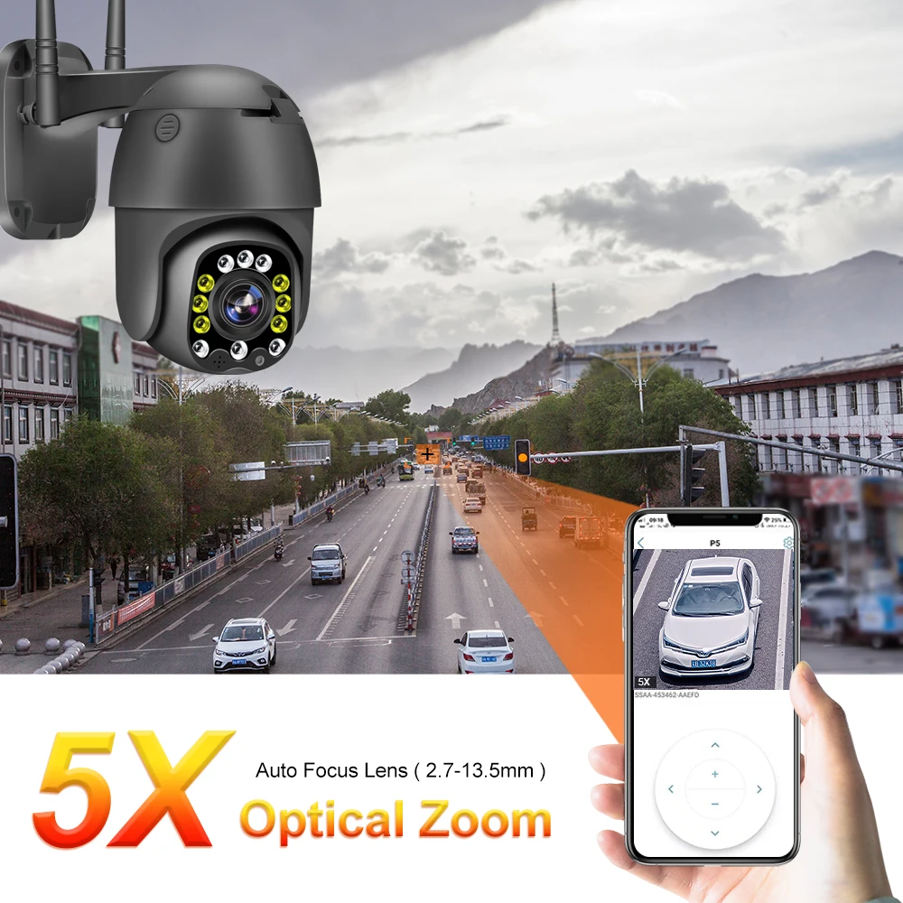 IP Камера sim-карты 4G 5MP HD 5X оптический зум PTZ камера наружного видеонаблюдения