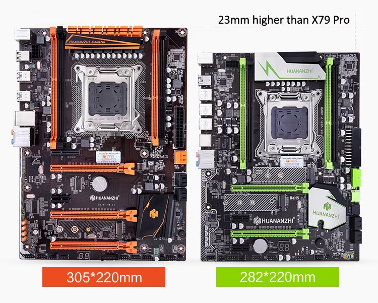 Скидка HUANANZHI Deluxe X79 материнская плата с M.2 слотом 4 DIMM 3* PCI-E x16 слотами 2 порта SATA3.0 поддержка 4*16G память 1866 МГц