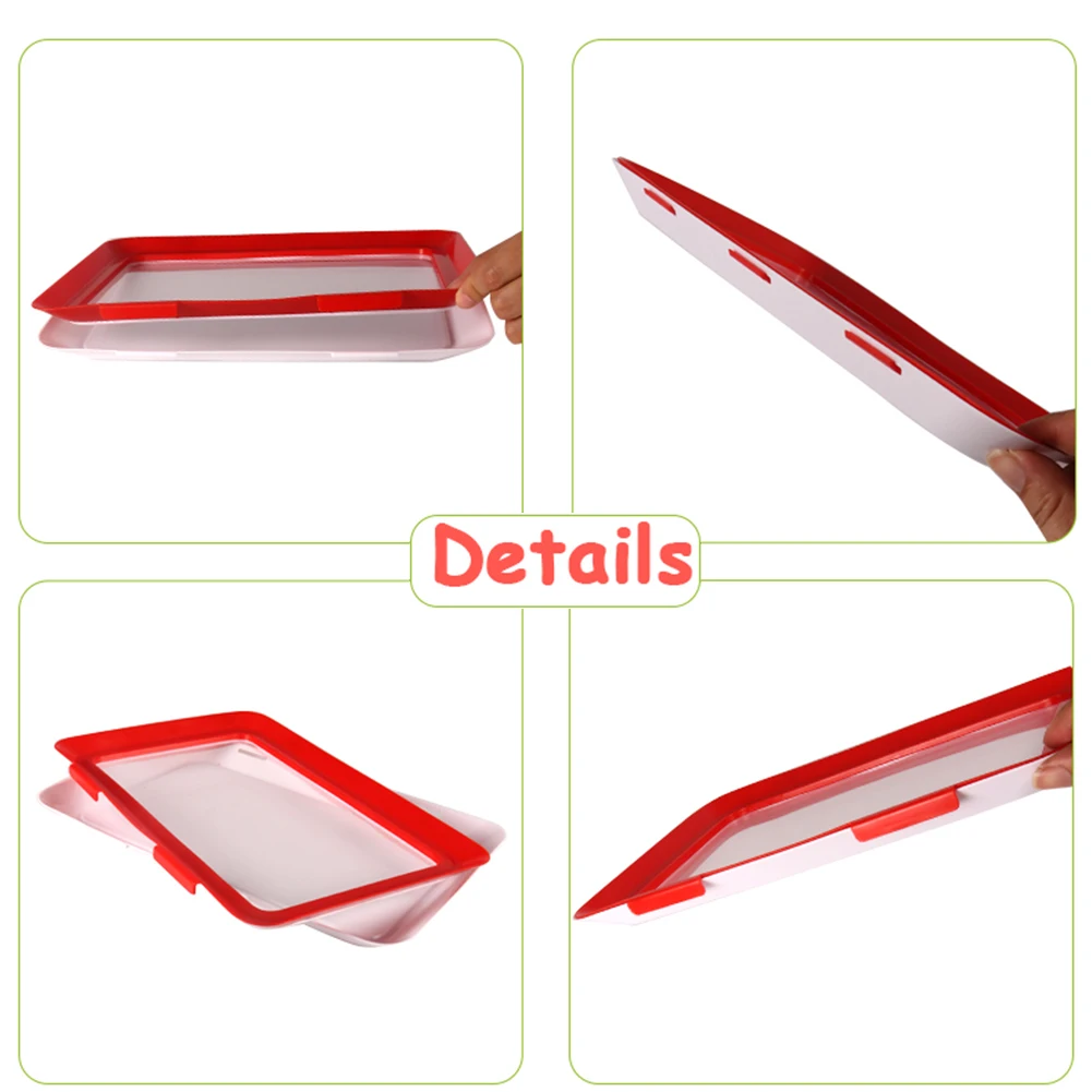 

4PCS Creative Food Preservation Tray Stackable Food Fresh Tray Magic Elastic Fresh Tray Reusable Food Storage Container Kitchen