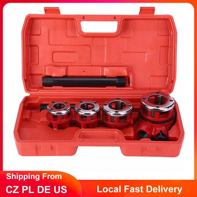 Набор для нарезания труб с 4 головками 1/2|Метчик резьбой| |