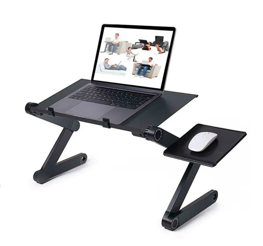 

Adjustable Aluminum Laptop Desk Ergonomic Computer Desk Portable TV Bed Lapdesk Tray PC Table Stand Notebook Table Desk Stand
