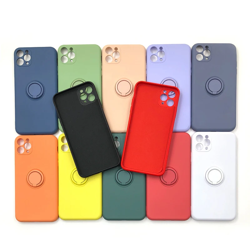 Силиконовый чехол с кольцом-держателем на палец для iphone 12 Pro Max Mini 11 7 8 X Xs Xr