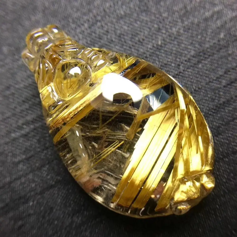 Сертификат натуральный Золотой рутилированный кварцевый титановый кулон