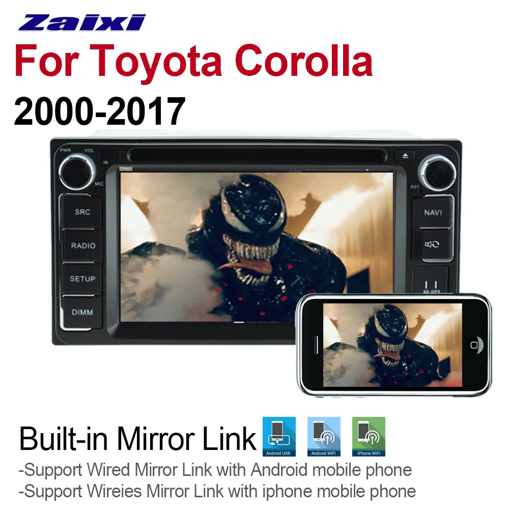 Для Toyota Corolla 2000 ~ 2017 навигационная карта 2din Android 9 0 Восьмиядерный 4 Гб ОЗУ