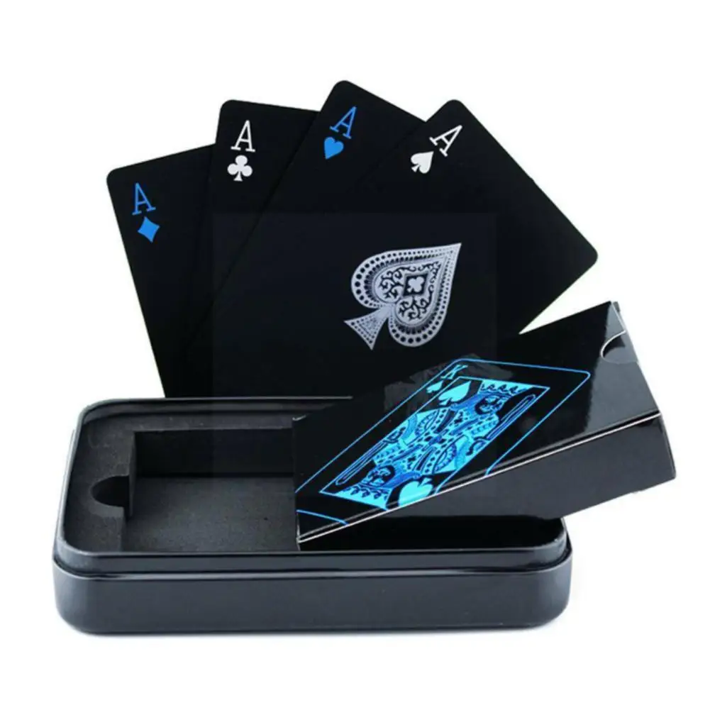 

Синие Черные игральные карты, водонепроницаемая настольная игра, Волшебный покер для баров, открытые Семейные игры, игральные карты V1Q8