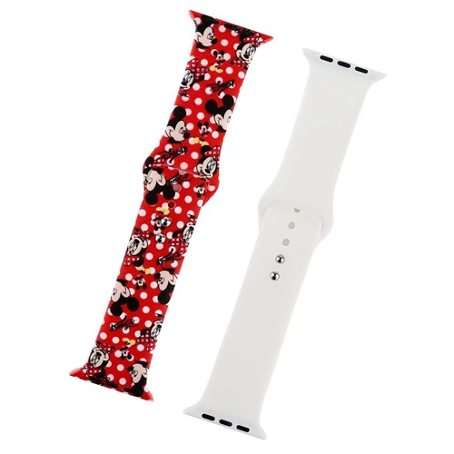 color-2 Силиконовый ремешок для Apple watch band 5, 4, 44 мм, 40 мм, рождественский подарок, мягкий наручный ремень с цветочным принтом, ремешок для часов iWatch 3, 2, 38 мм, 42 мм - Цвет ремешка: color-2
