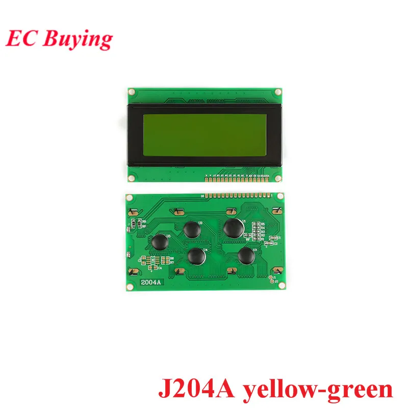 J204A yellow-green ЖК-модуль 1602 1602A J204A 2004A 12864 12864B T ЖК-дисплей модуль синий желто-зеленый экран дисплей IIC I2C 3,3 V/5 V для Arduino - Цвет: J204A yellow-green