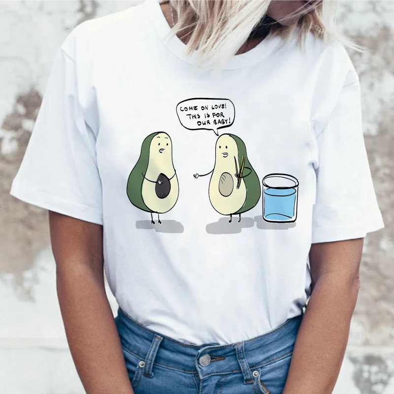 Авокадо женские футболки 2020 Летняя женская футболка с коротким рукавом Harajuku Femme
