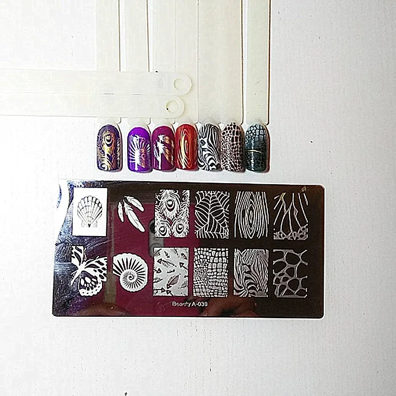 6*12 см ногтей трафарет пластины для штамповки геометрический Бабочка шаблоны