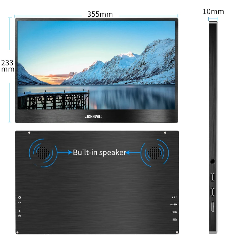 Портативный монитор с сенсорным экраном 15 6 дюйма HDMI 1080P IPS LCD игровой дисплей для