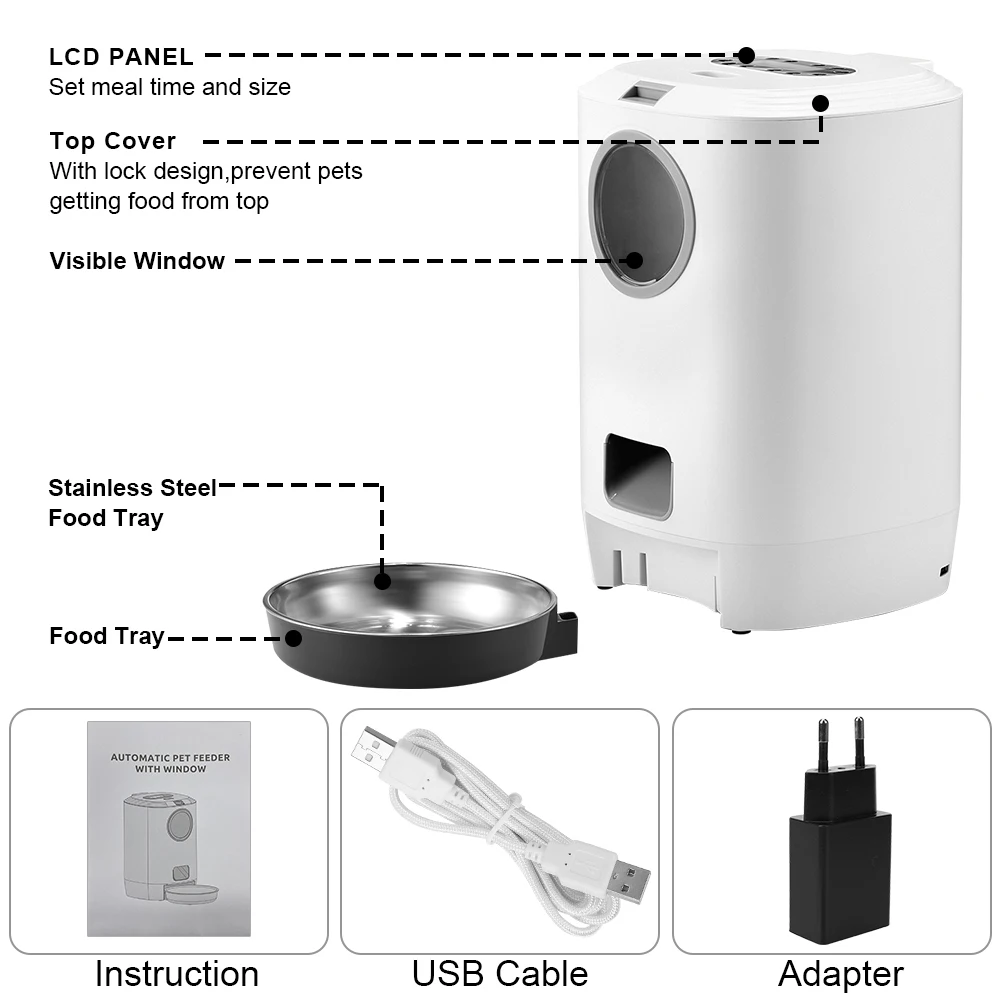 Автоматический диспенсер для корма кошек с ЖК-дисплеем таймер чаша домашних