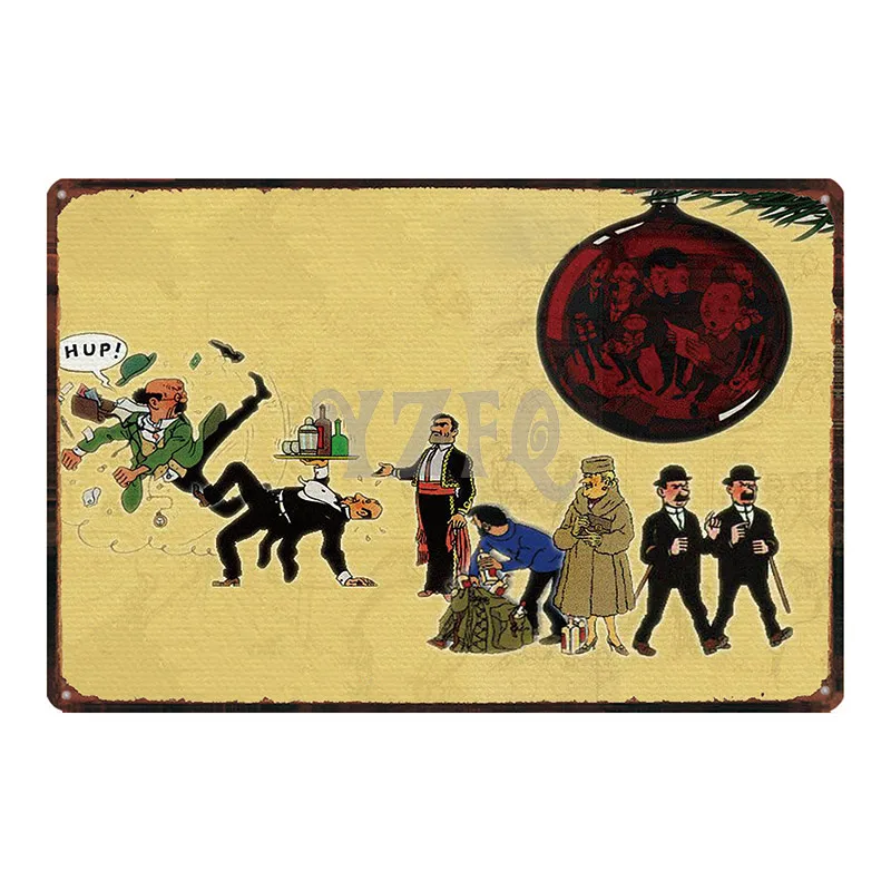 DU2989 Tintin мультфильм металлическая жестяная вывеска потертый шик стены Детская комната кофе магазин домашнего искусства ремесло Тики Бар Декор 30X20 см DU2993 - Цвет: DU2989