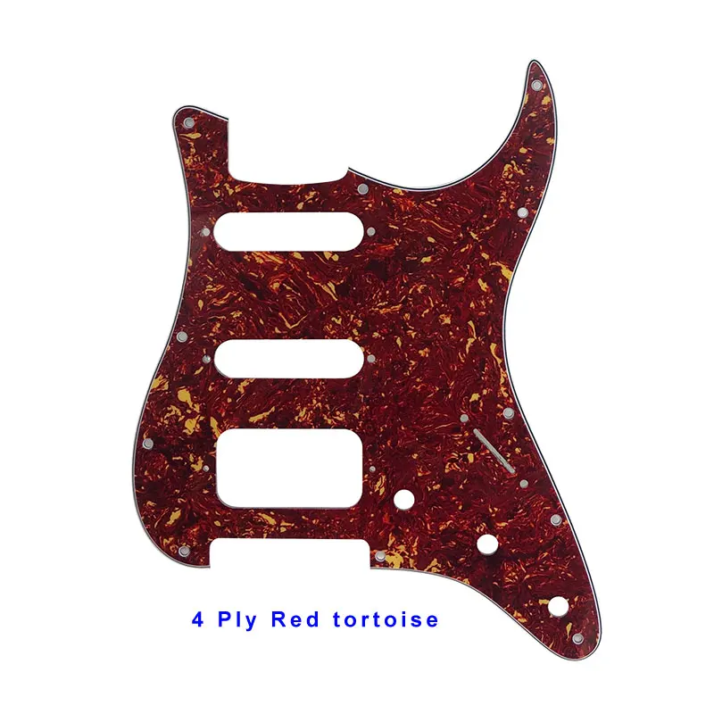 Запчасти для гитары Pleroo-для США \ Мехико Fd Stratocaster 72' 11 винтовое отверстие Стандартный St Humbucker Hss гитара накладка царапина пластина - Цвет: 4Ply Red Tortoise