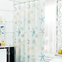 ocean starfish peva shower curtain durable printed bathroom shower curtain bathing cover with hooks waterproof shower curtain