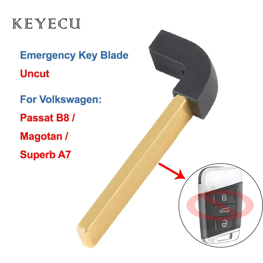 Keyecu Uncut Smart Emergency Insert Key Blade для VW Volkswagen Passat B8 2015 2016 2017 2018 Magotan Superb A7|Ключ от авто| |
