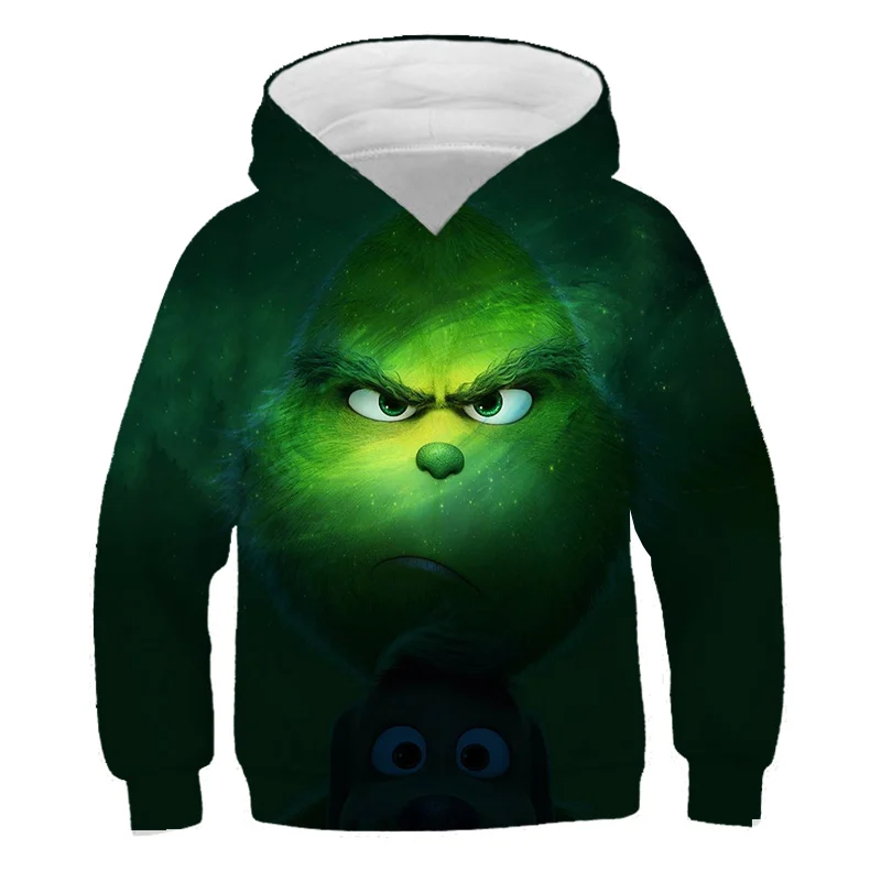 4 14 лет Grinch для мальчиков толстовки с капюшоном и Impostor 100% хлопковая уличная одежда