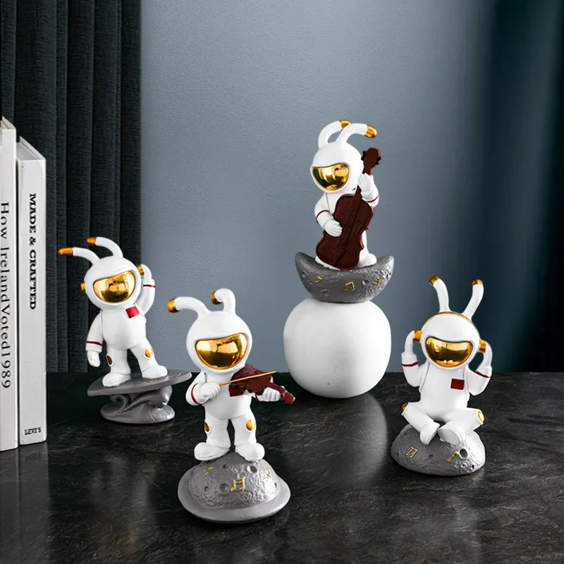 

Креативное украшение Homelily в виде астронавта, фигурки кроликов в скандинавском стиле, милые полимерные украшения для гостиной, поделки для д...