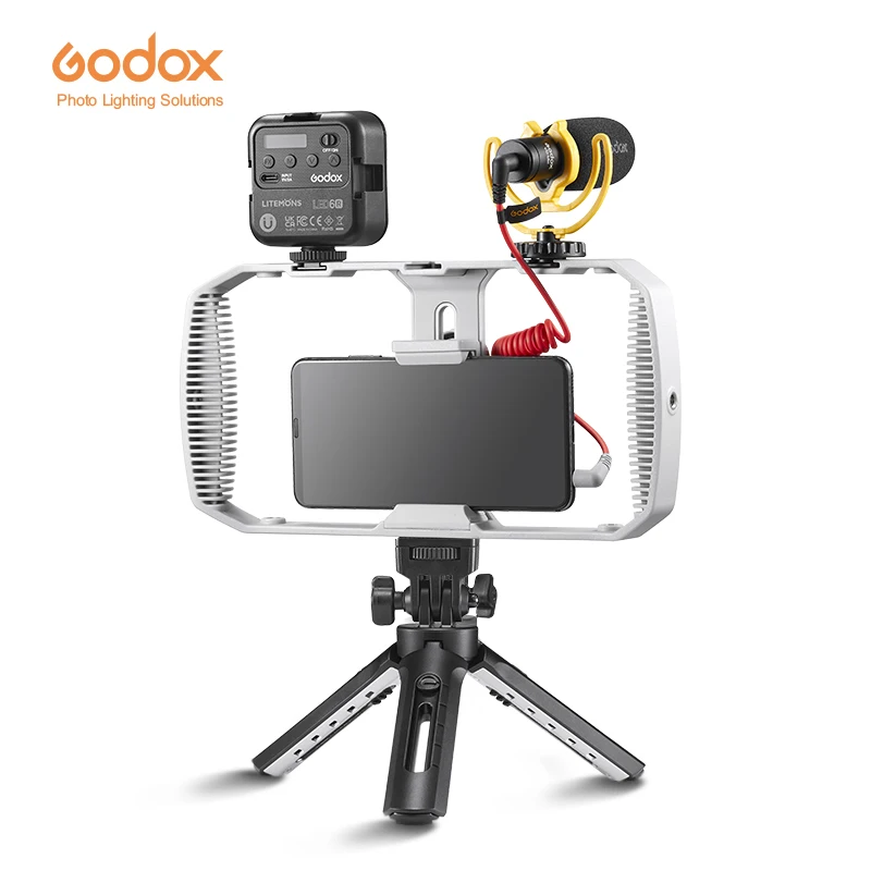 Набор микрофонов Godox VK1 для фотосъемки с подсветкой телефона iPhone13 12 11 Huawei Samsung |
