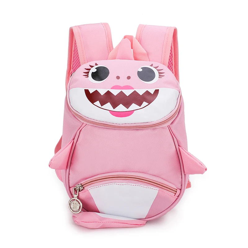Backpack New Cartoon Shark Baby Anti-lost Children Bag Cute Nylon Shoulder Bag Primary School Kindergarten Bag Bookbag
