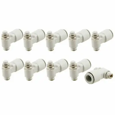

10 Pcs Push in to Connect Fitting Speed Flow Controller 1/8" PT x 25/64"