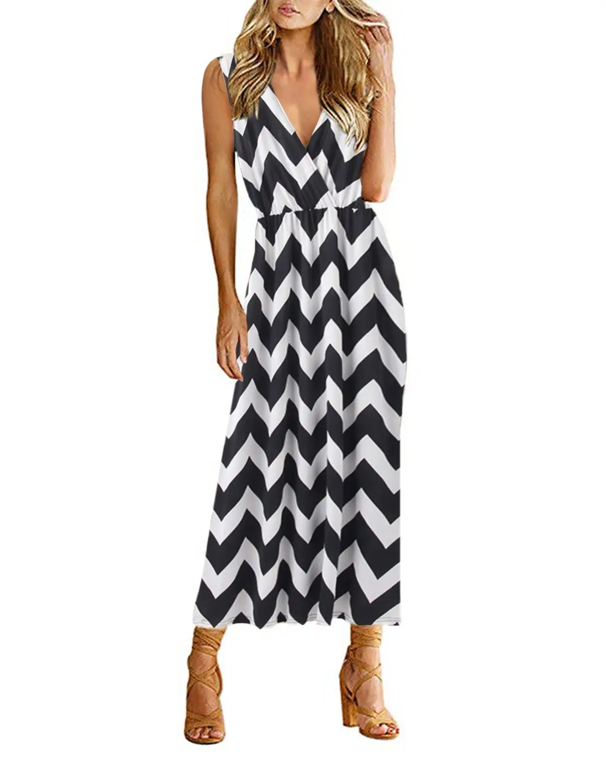 Женское летнее Полосатое платье средней длины ZANZEA 2020 модное сексуальное без