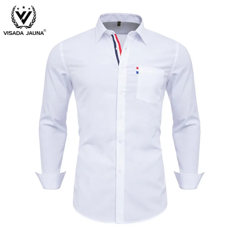 Мужская рубашка с длинным рукавом VISADA JUANA мягкая Облегающая большого размера из