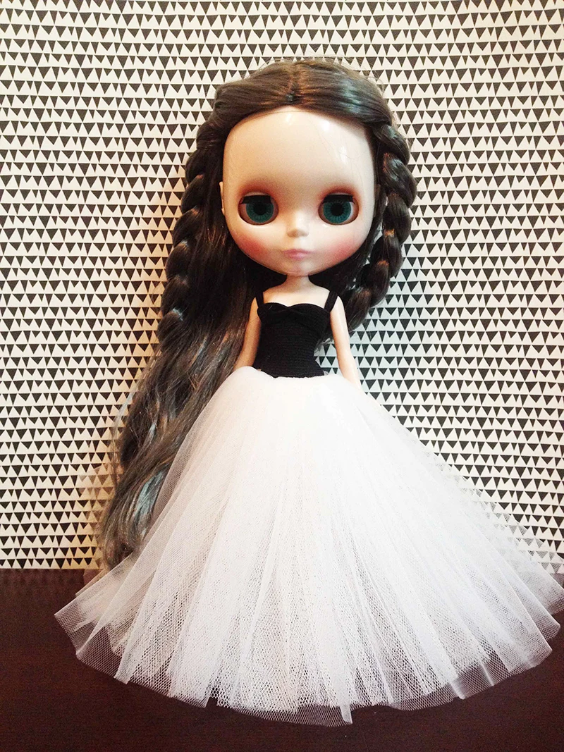 Кукла Blyth одежда черно-белое балетное платье для Барби, ob24, azone, Blyth bubble юбка кукла 1/6 Аксессуары Одежда