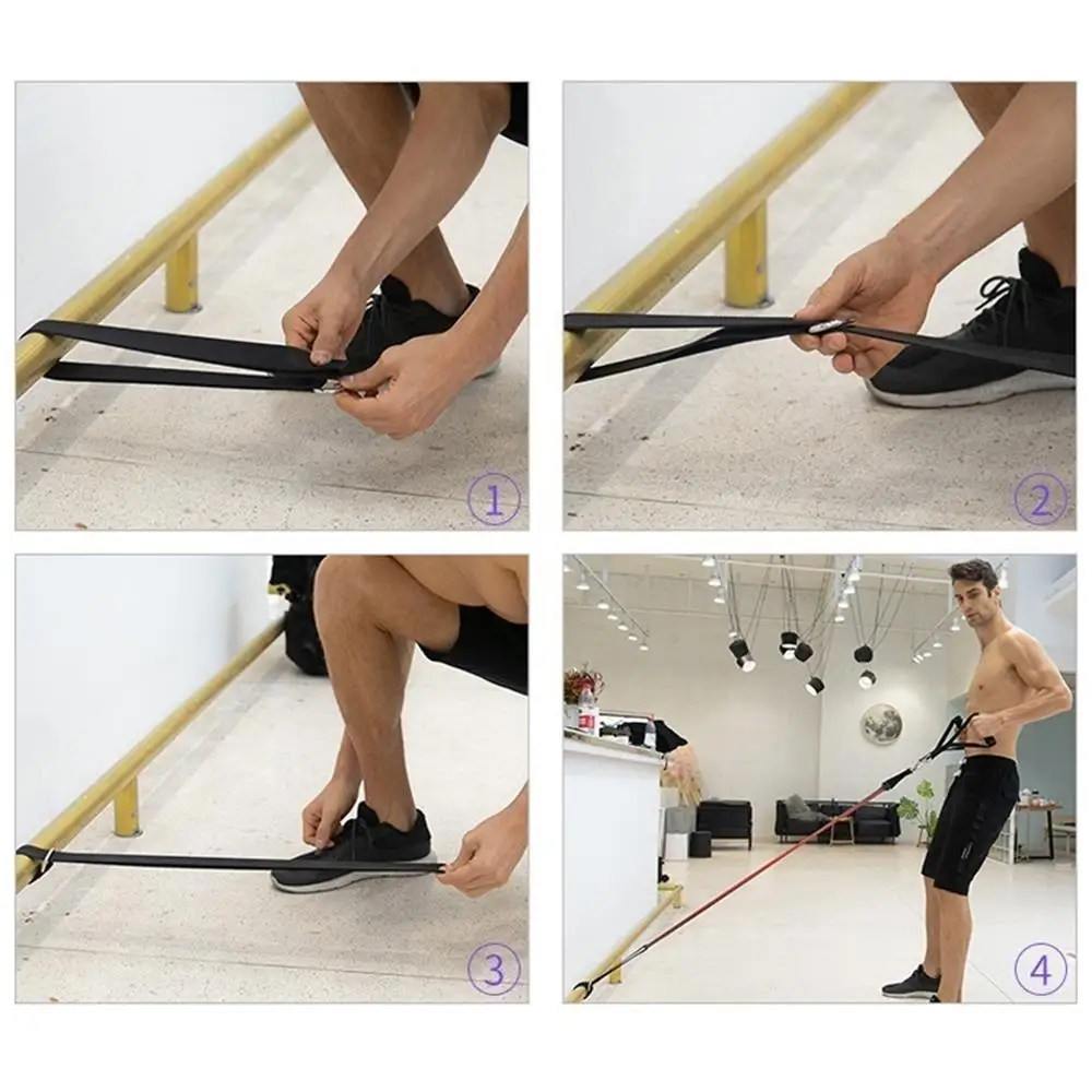 

11pcs Fitness Pull Rope Tension Band Emulsion Durable Stretch Arm Apparatus Removable Muscle Training Equipment