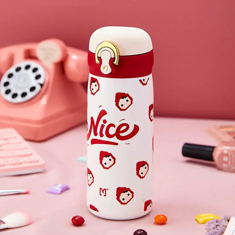 

350ML Thermos Cup Female Student Portable Lovely 316 Stainless Steel Bounce Cover Custom Creative Water Cup Cute Water Bottle